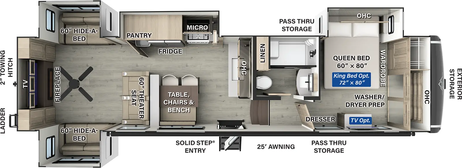 Flagstaff Classic Fifth Wheels F375RL Floorplan